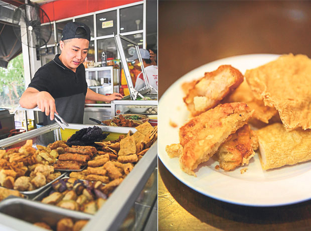 Avery Lim runs Ipoh Sedap, which opened about 5 years ago in the popular SS2 area (left). Ipoh Sedap serves two types of sar kok liew at their restaurant in SS2 (right)