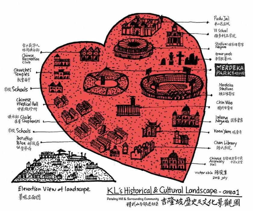 Map of KLu00e2u20acu2122s heritage area, illustrated by Victor Chin. u00e2u20acu201c Pictures by Choo Choy May and Rakan KLn