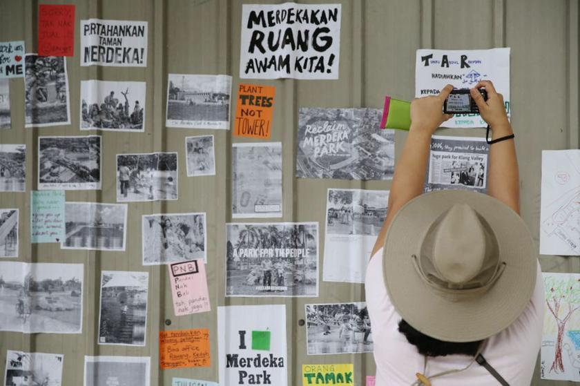 Posters and pictures capturing the public’s nostalgia for the now-demolished Merdeka Park (Tunku Park).  – Picture by Choo Choy May