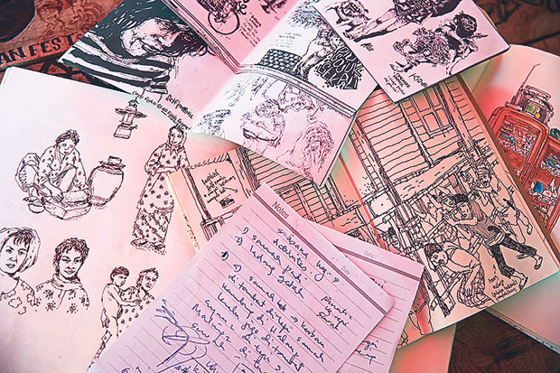 Sketching and relying on his mother’s notes help Kide Baharudin get a good idea of what to do next