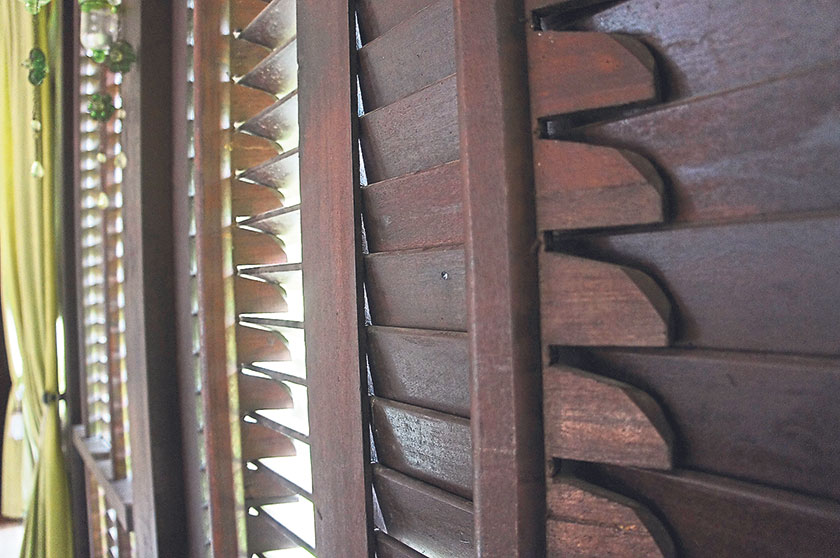 The rumah Melayu louvred windows are a design and construction marvel, made by a craftsman from Kelantan