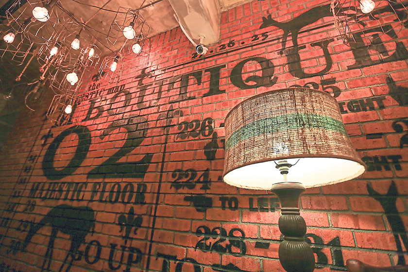 Walls on the Majestic Floor are adorned with “cave art”, tungsten lights and a creative use of numbers
