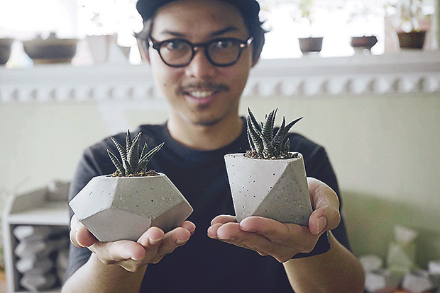 dontca.re makes concrete-based products such as these plant pots