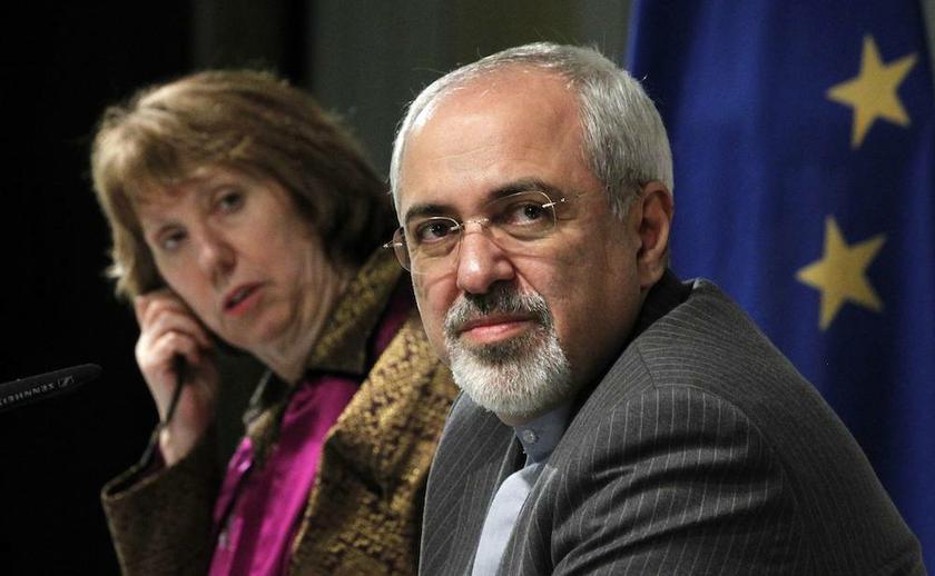 European Union foreign policy chief Catherine Ashton and Iranian Foreign Minister Mohammad Javad Zarif attend a news conference at the end of the Iranian nuclear talks in Geneva November 10, 2013. u00e2u20acu201d Reuters pic