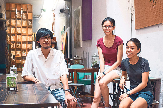 The people behind the Narrow Marrow cafe (From left): Alvin Neoh, Jessica Yee and Jamie Oon