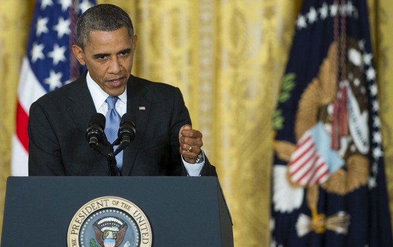 US President Barack Obama speaks during a press conference in the East Room of the White House in Washington, DC. u00e2u20acu201d AFP pic