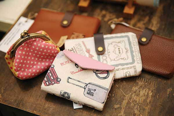Pretty pouches, one-of-a-kind coin purse and wallets