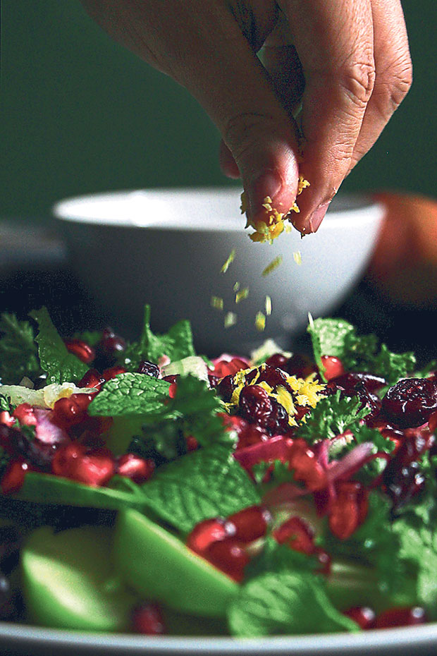 Garnish with lemon zest