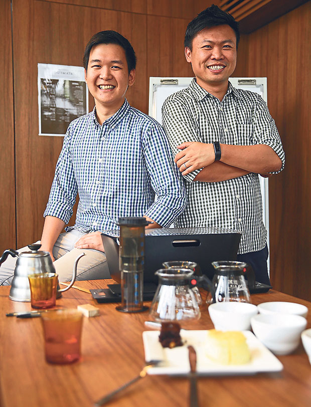 The men behind Pulp by Papa Palheta: head barista Shane Tan (left) and master coffee purveyor Marcus Foo (right)