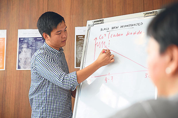 Class instructor Shane Tan has a relaxed but orderly method of teaching