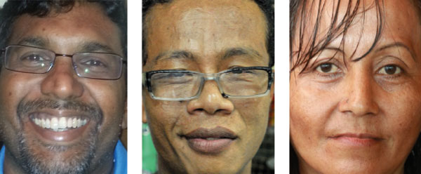 From left: K. Muthu, Mazlan Bahsiyar and Selimah anak Ngilah