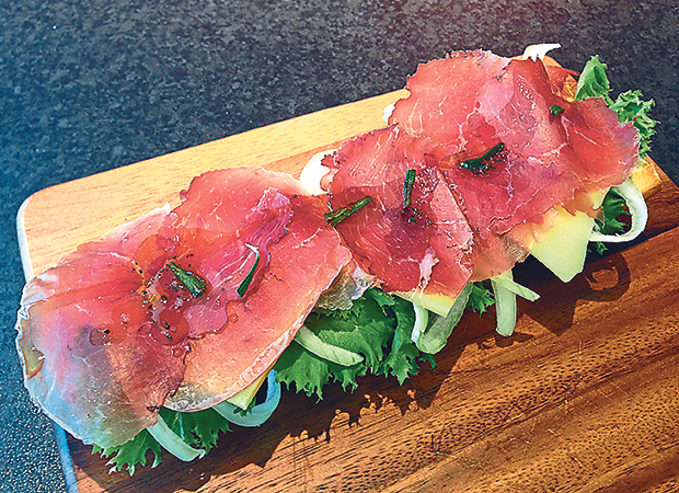 The rustic Salumeira uses imported Bresaola beef, which has the texture of a fine Iberican ham