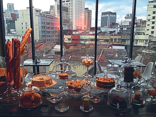 Rococo’s cake table displays their homemade breads and desserts, with over 20 varieties to choose from once the full menu is implemented