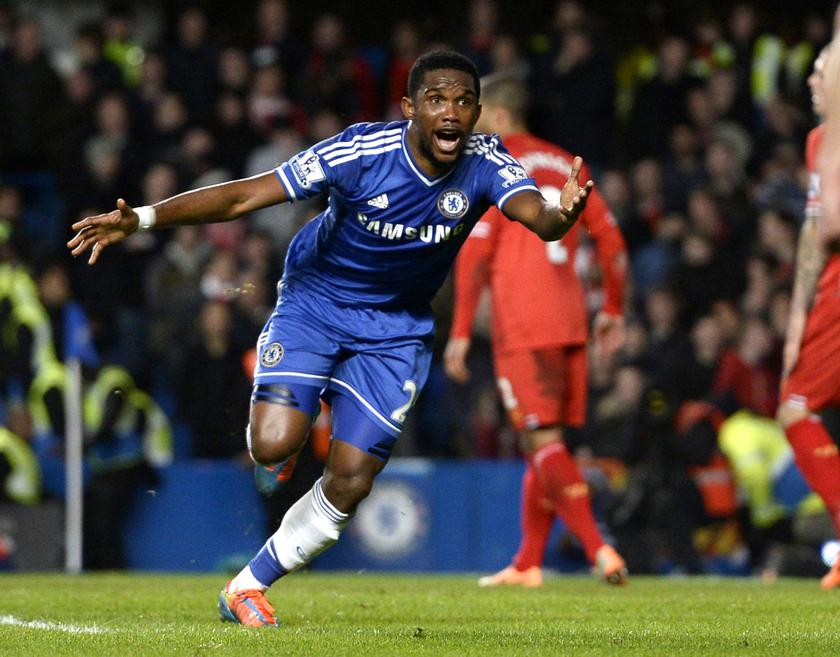 Chelseau00e2u20acu2122s Samuel Etou00e2u20acu2122o celebrates after scoring a goal against Liverpool during their English Premier League soccer match at Stamford Bridge in London, December 29, 2013. u00e2u20acu201d Reuters pic