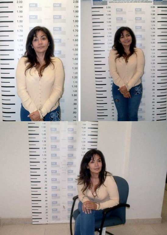 Dated September 28, 2007 file photo released by the Mexican Federal Police shows mug shots of Sandra Avila Beltran, also known as the 'Queen of the Pacific', taken upon her arrest in Mexico City. – AFP pic