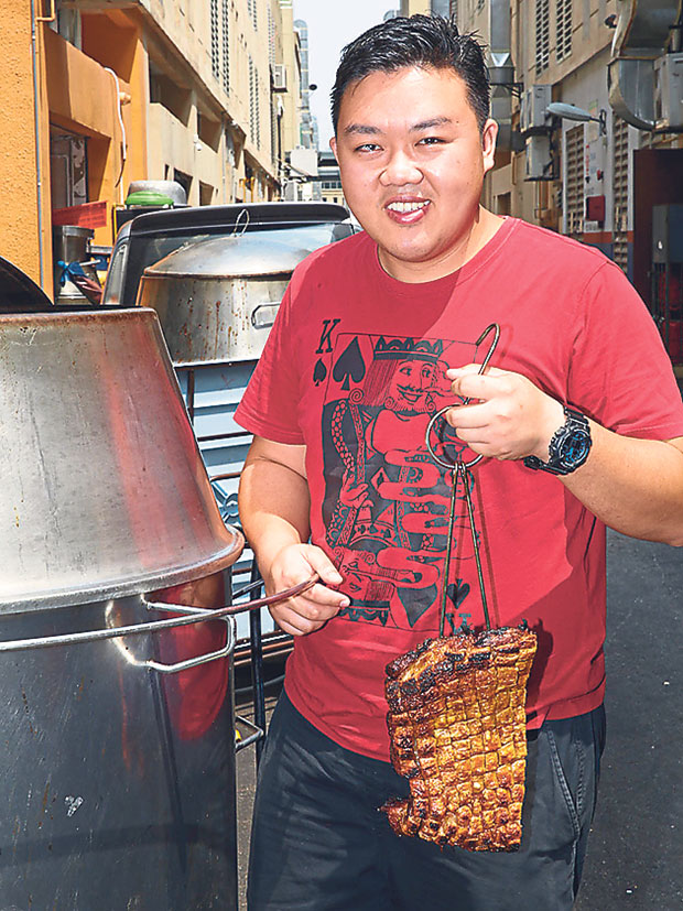 Boon Cheam Kar Mun’s siew yoke is prepared using the upright Apollo oven