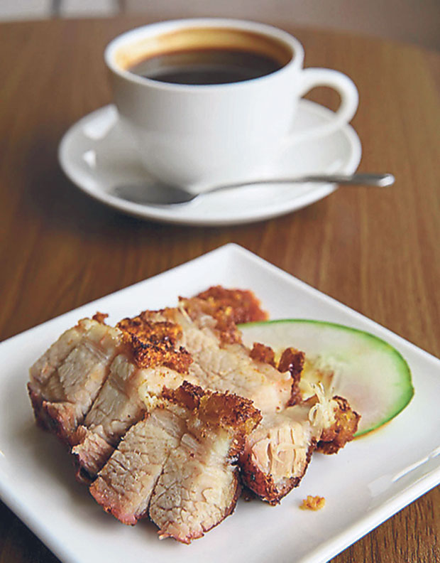 W Cafe’s siew yoke is served with their homemade sambal and coffee