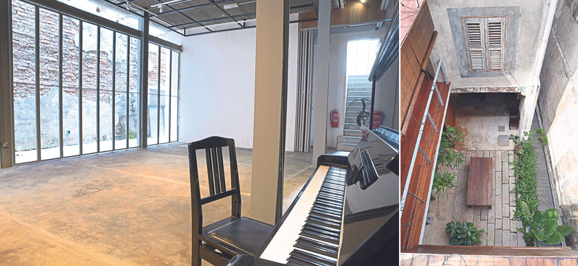 The art space at Sinkeh (left). The open air courtyard at Sinkeh (right)