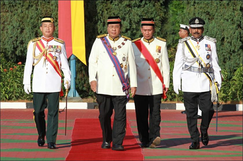 Mentri Besar Tan Sri Abdul Khalid Ibrahim and Datuk Mohammed Khusrin Munawi attend the Selangor state assembly opening in Shah Alam June 28, 2013. u00e2u20acu201d Picture by Saw Siow Feng
