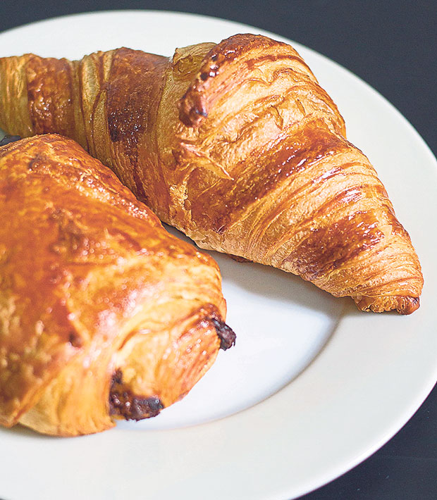 Buttery croissants at Les Deux Garçons Brasserie