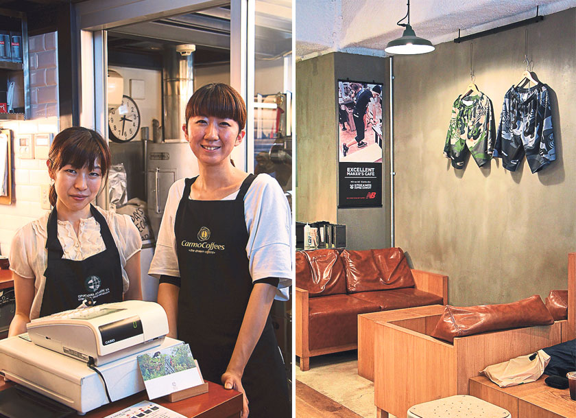 Nozy Coffee is a neighbourhood café with  warm and friendly baristas (left). The casual, Seattle-style interior of Streamer Coffee Company (right)