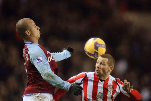 Phil Bardsley (right) is pictured playing in Sunderland on January 17, 2009. u00e2u20acu201d AFP pic