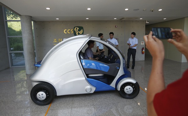 The quirky two-seater may never see production but it is part of a trend of developing environmentally friendly vehicles for urban spaces. — Reuters pic