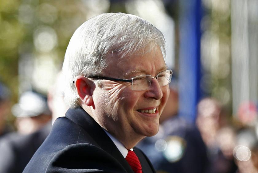 Australian Prime Minister Kevin Rudd arrives at a Australian Labor Party caucus meeting to vote on party reforms, in Sydney July 22, 2013. This is the party's last meeting before federal elections.