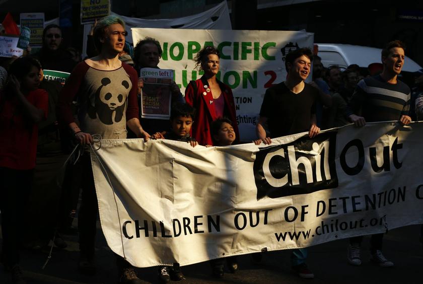 People rally in support of asylum seekers in central Sydney July 20, 2013. — Reuters pic