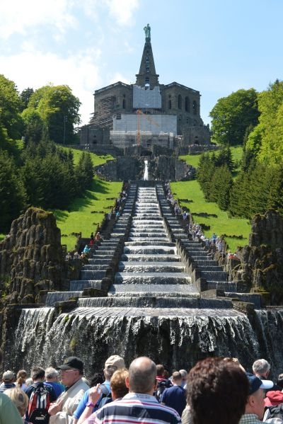 The trick fountain and the Hercules statue at the mountain park Bergpark Wilhelmshoehe in Kassel. u00e2u20acu201c AFP pic