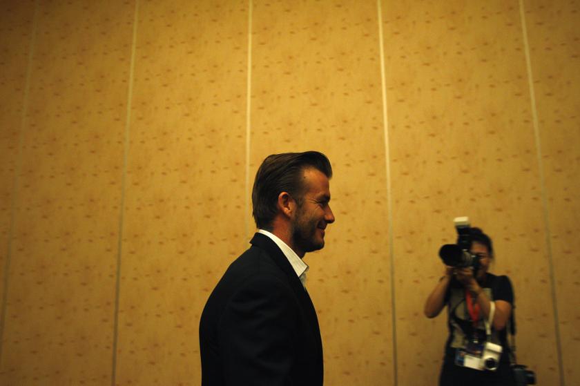 Former soccer player David Beckham arrives for a meet and greet session with students at Marina Bay Sands in Singapore July 7, 2013. u00e2u20acu201c Reuters pic