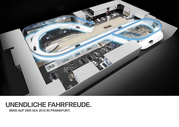 The overview of BMW area at the biennial Frankfurt motor show is seen in an undated computer rendered handout picture obtained by Reuters on September 8, 2013. u00e2u20acu201d Reuters pic
