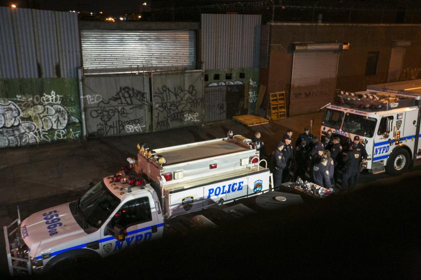 New York Police Department Officers depart a multiple shooting crime scene on Maujer Street in the Brooklyn borough of New York, November 11, 2013.  u00e2u20acu201d Reuters pic