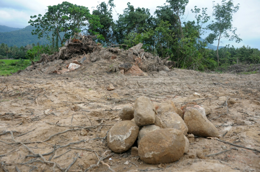 Debris of candi number 11 on the site where it once stood after it was demolished in Lembah Bujang, Kedah December 2, 2013. u00e2u20acu201d Picture by K.E. Ooi