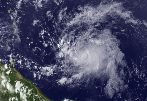 This July 8, 2013 National Oceanic and Atmospheric Administration (NOAA) satellite image shows Tropical Storm Chantal off the coast of Brazil. u00e2u20acu201d AFP pic