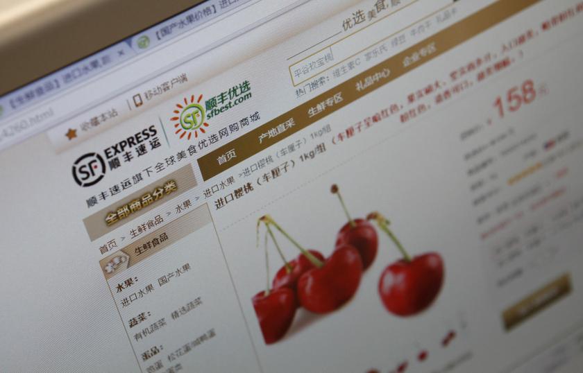 A web page of the Shunfeng First Choice website (sfbest.com) selling imported cherry is seen on a computer screen in this picture illustration taken in Beijing August 8, 2013. u00e2u20acu201d Reuters pic