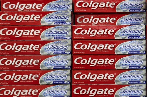 A display of Colgate toothpaste is seen on a store shelf in Westminster, Colorado April 26, 2009. u00e2u20acu201d Reuters pic