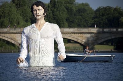 The 12-foot statue of Mr Darcy (Colin Firth) in the Serpentine, Hyde Park. u00e2u20acu201c AFP pic
