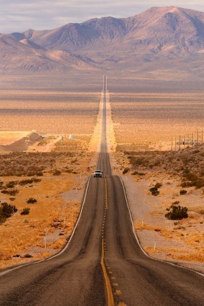 The highway leading into Death Valley National Park from Beatty, Nevada. u00e2u20acu201d Picture courtesy of shutterstock.com