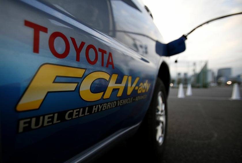 A hydrogen nozzle is plugged into a Toyota Fuel Cell Hybrid Vehicle during the Toyota Advanced Technologies media briefing in Tokyo October 10, 2013. u00e2u20acu201d Reuters pic