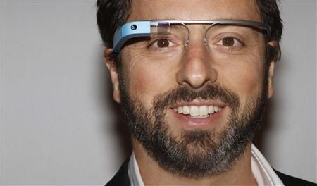 Google founder Sergey Brin poses for a portrait wearing Google Glass before the Diane von Furstenberg Spring/Summer 2013 collection show during New York Fashion Week, September 9, 2012 Reuters