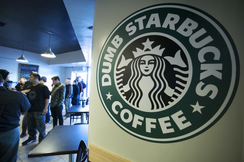 People line up inside u00e2u20acu02dcDumb Starbucksu00e2u20acu2122, a parody store of the Starbucks Coffee chain, in Los Angeles, California February 10, 2014. u00e2u20acu201d Reuters pic