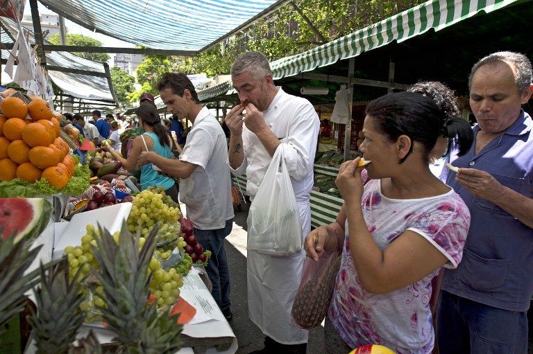 Atala shopping at Feira Livre market in his Jardins neighbourhood.