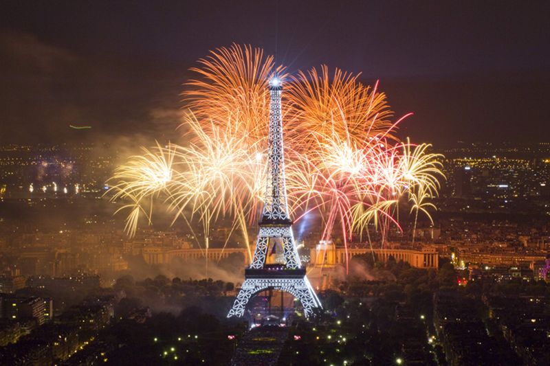 The Eiffel Tower is illuminated during the traditional Bastille Day fireworks display in Paris July 14, 2013. u00e2u20acu201d Reuters pic