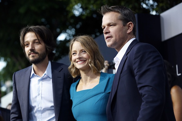 Cast members Diego Luna, Jodie Foster and Matt Damon pose at the world premiere of u00e2u20acu0153Elysiumu00e2u20acu009d in Los Angeles, California August 7, 2013. u00e2u20acu201d Reuters pic