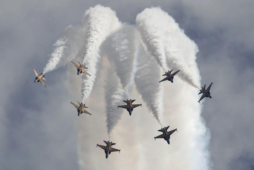 South Korea Air Forceu00e2u20acu2122s Black Eagles perform a manoeuvre during an aerial display ahead of the Singapore Airshow, February 10, 2014. u00e2u20acu2022 Reuters pic