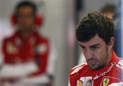 Ferrari Formula One driver Fernando Alonso reacts in the garage during the third practice session of the Canadian F1 Grand Prix at the Circuit Gilles Villeneuve in Montreal on June 8, 2013. u00e2u20acu201d Reuters pic