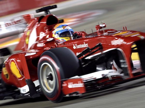 Ferrari Formula One driver Fernando Alonso of Spain drives during the qualifying session of the Singapore F1 Grand Prix at the Marina Bay street circuit in Singapore September 21, 2013. u00e2u20acu201d Reuters pic
