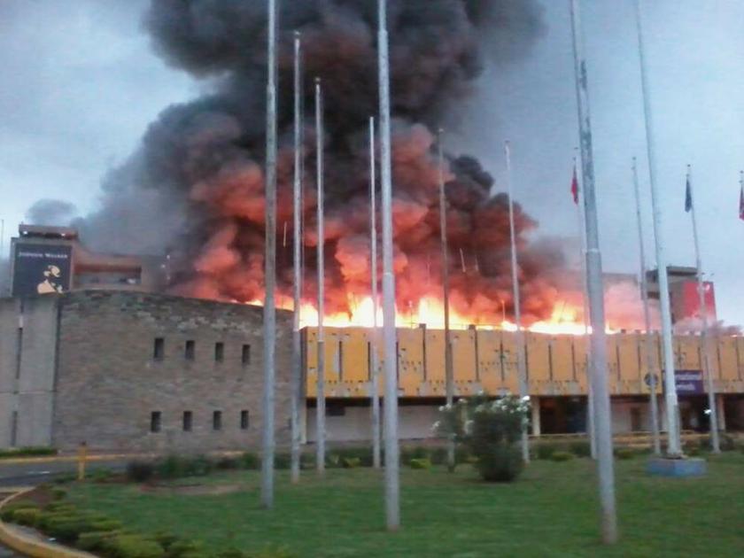 The Jomo Kenyatta International Airport goes up in flames, in Kenyau00e2u20acu2122s capital Nairobi, on August 7, 2013. The cause of the fire was not yet known. u00e2u20acu201d Reuters pic