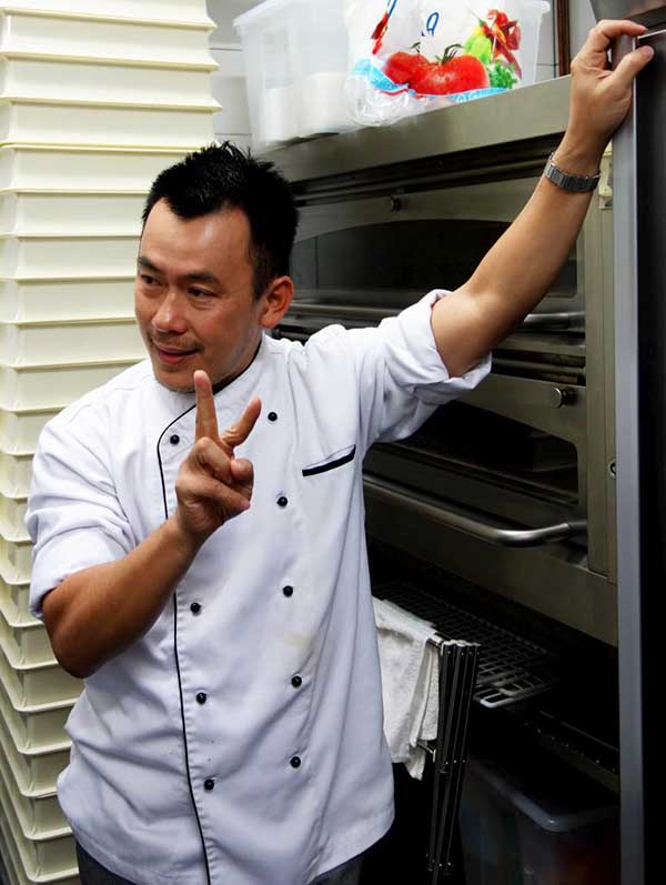 Ben genially explaining a fine point in baking.